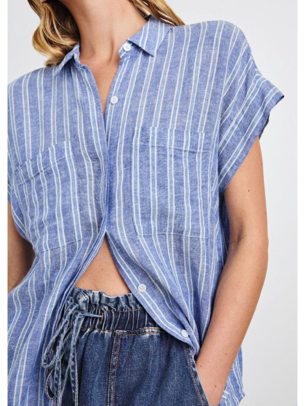 RAILS Cito Shirt Lake View Stripe Linen Size XS